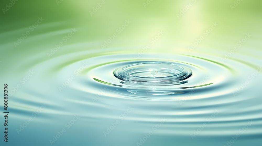 A drop of water falls on a calm surface and creates ripples A drop of water falls on a calm surface and creates ripples