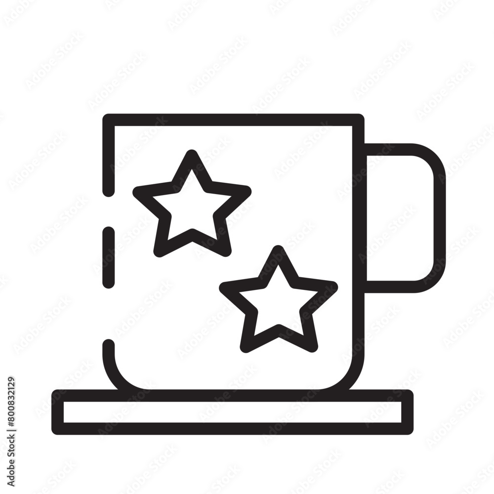 Coffee Cup Winter Line Icon