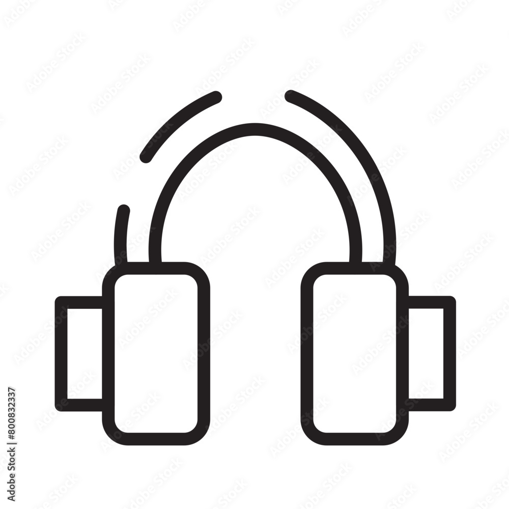 Winter Earphone Snow Line Icon Winter Earphone Snow Line Icon