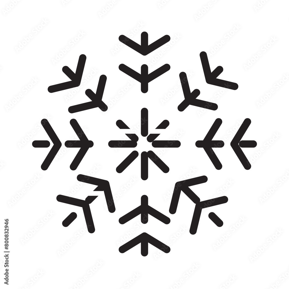 Cold Crystal Snow Line Icon Cold Crystal Snow Line Icon
