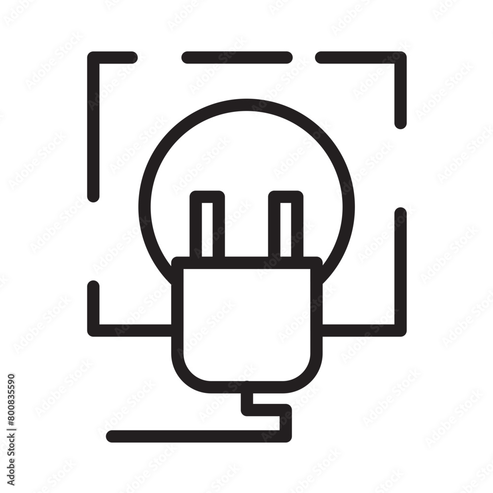 Energy Outlet Plug Line Icon Energy Outlet Plug Line Icon