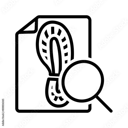 Vector black line icon for Evidence