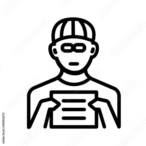 Vector black line icon for Guilty