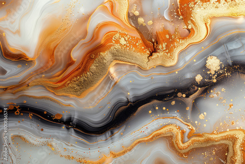  Marble texture, surrounded with rounded edges and golden lines with glowing effects. Created with Ai