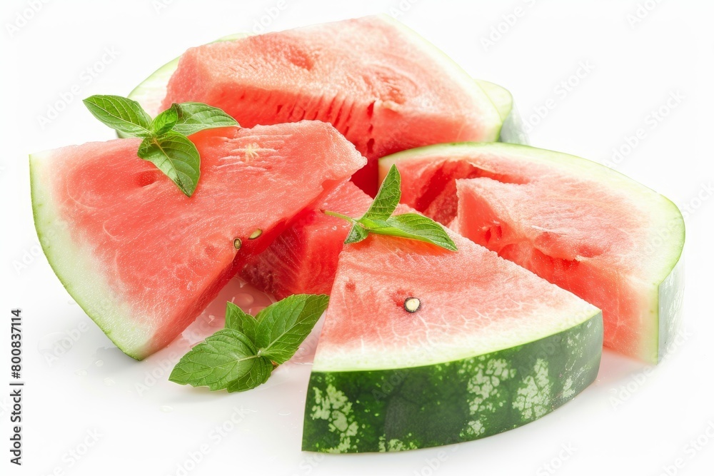 Close up of refreshing watermelon on white background Close up of refreshing watermelon on white background