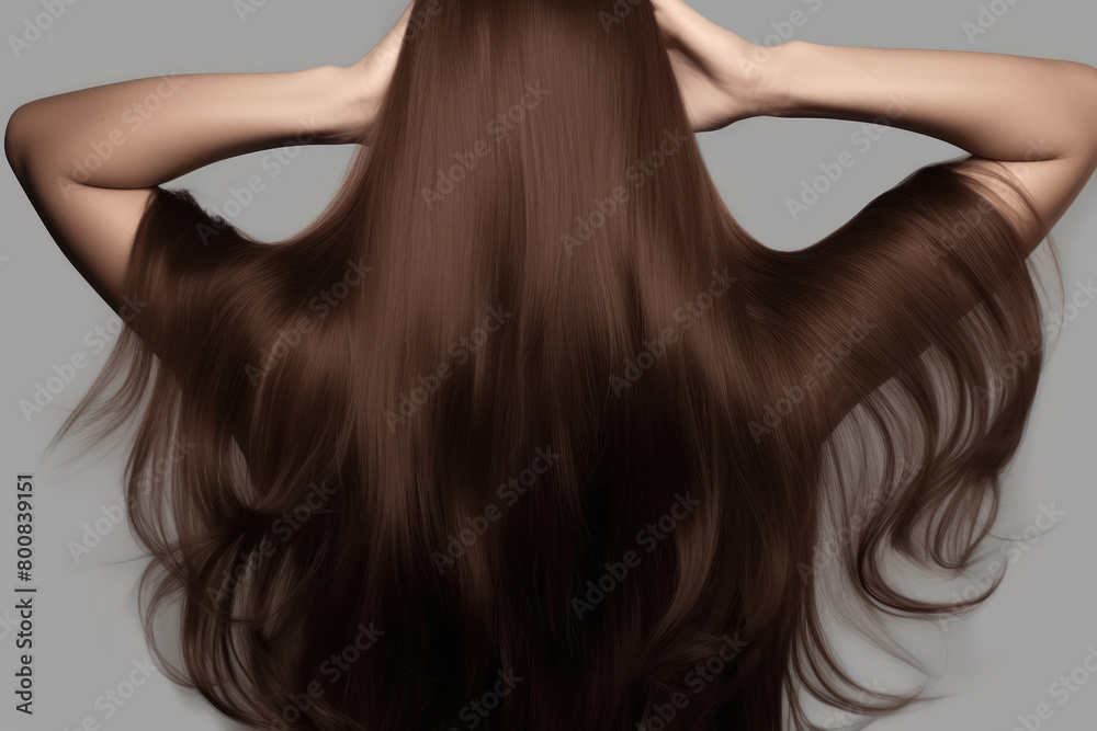 Obraz premium Young and beautiful woman with shiny hair