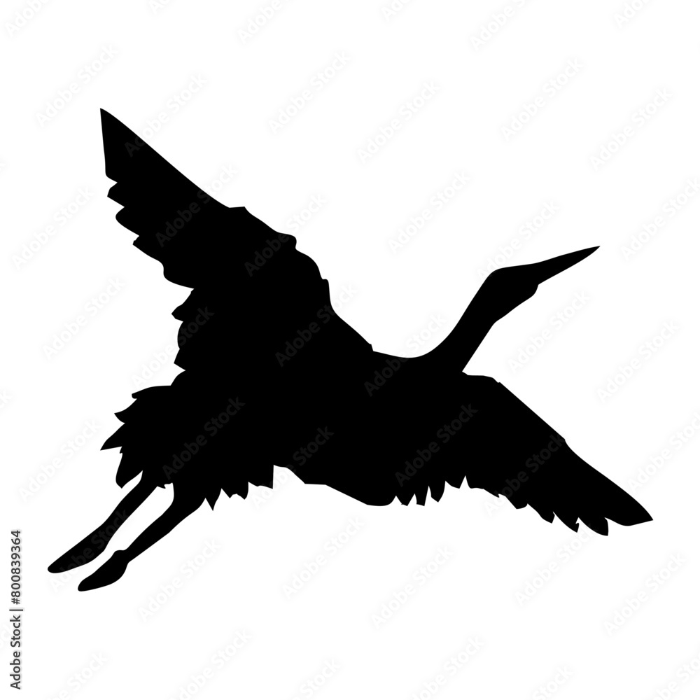 Obraz premium black silhouette of a crane