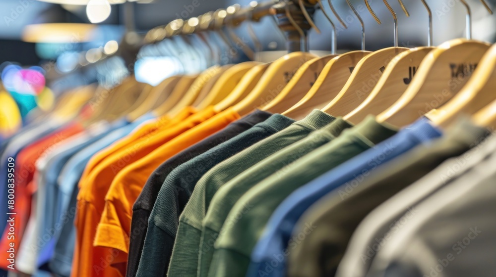 Clothes on hangers in modern shop boutique Ai generated Clothes on hangers in modern shop boutique Ai generated