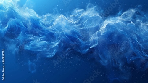   A blue background with white smoke emanating from the top and bottom edges, primarily in the lower half of the image photo