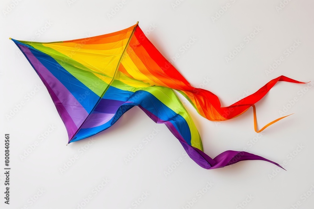 Colorful kite against white background
