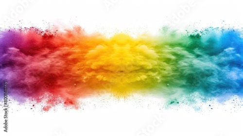 Vibrant explosion of colors on white background