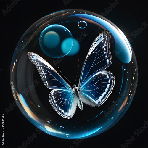 butterfly on black background