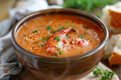 Cooking lobster soup photo