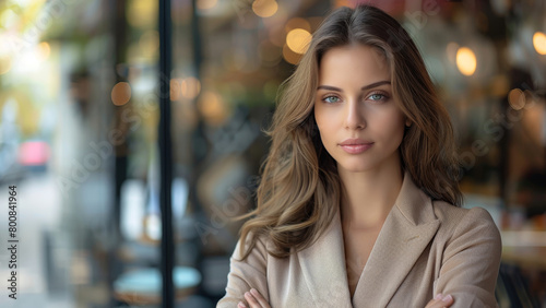 Elegant Woman in Business Casual Attire