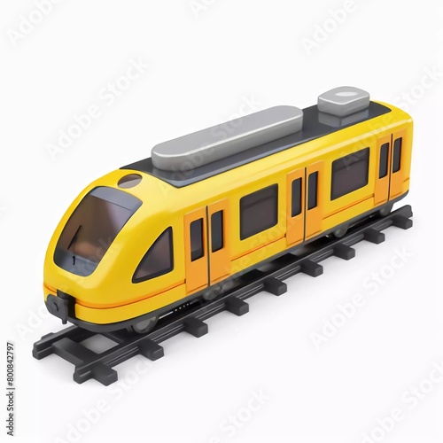 3d vector train icon. Simple minimal illustration isolated on beautiful white background