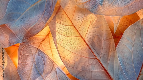 Illuminated Transparent Leaf Veins Macro