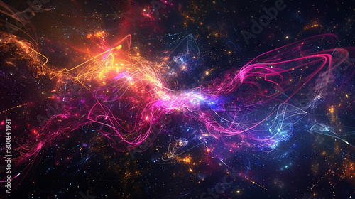 Vibrant digital pathways of light intertwining like a modern interpretation of a celestial map.