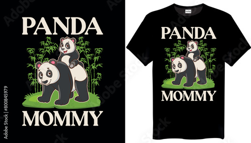 Panda Mommy Mothers Day T-Shirt Design