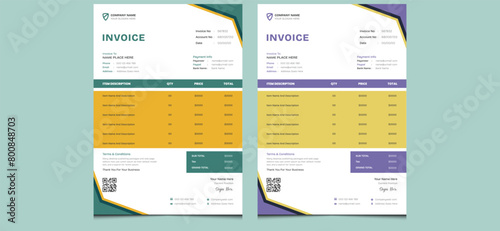 Simple clean minimal elegant creative unique company modern corporate professional office money bill form business price invoice accounting design template.