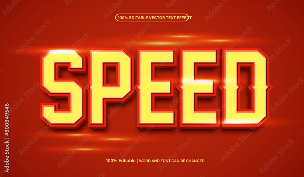 Speed 3d editable premium vector text effect