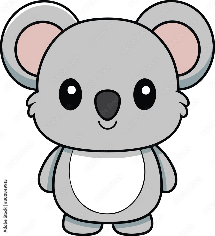 Minimalist Cute Koala Vector, Charming Illustration