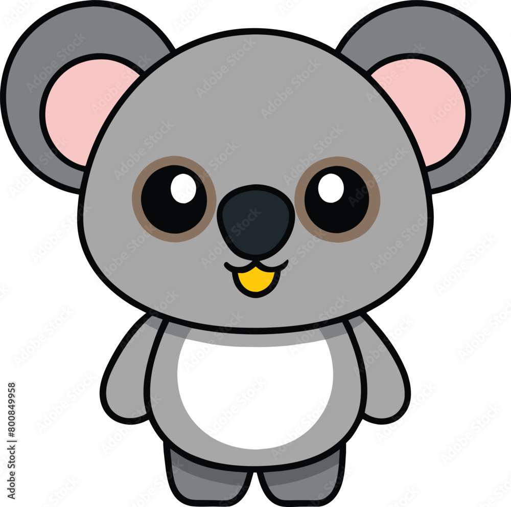 Minimalist Cute Koala Vector, Charming Illustration