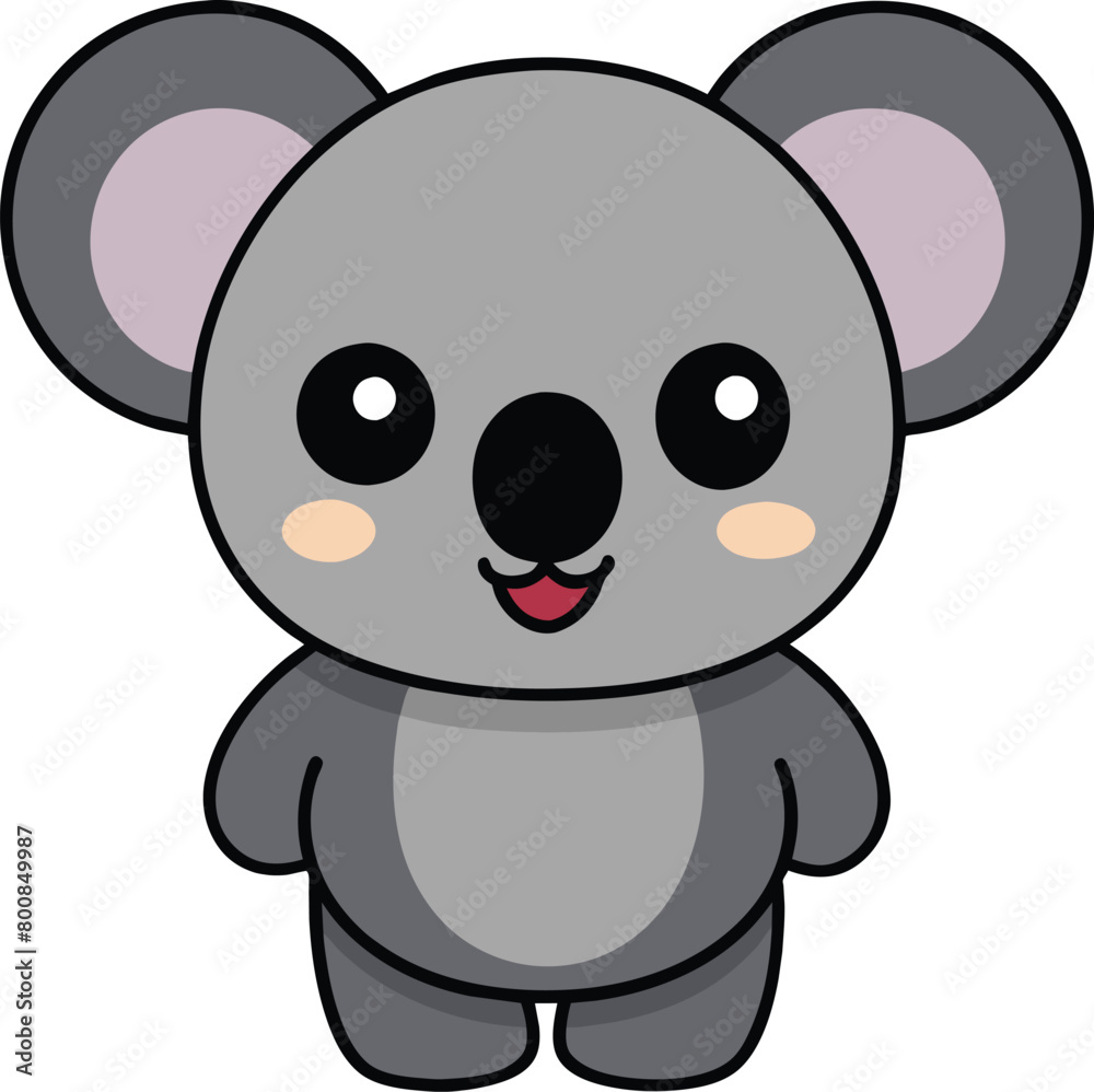 Minimalist Cute Koala Vector, Charming Illustration