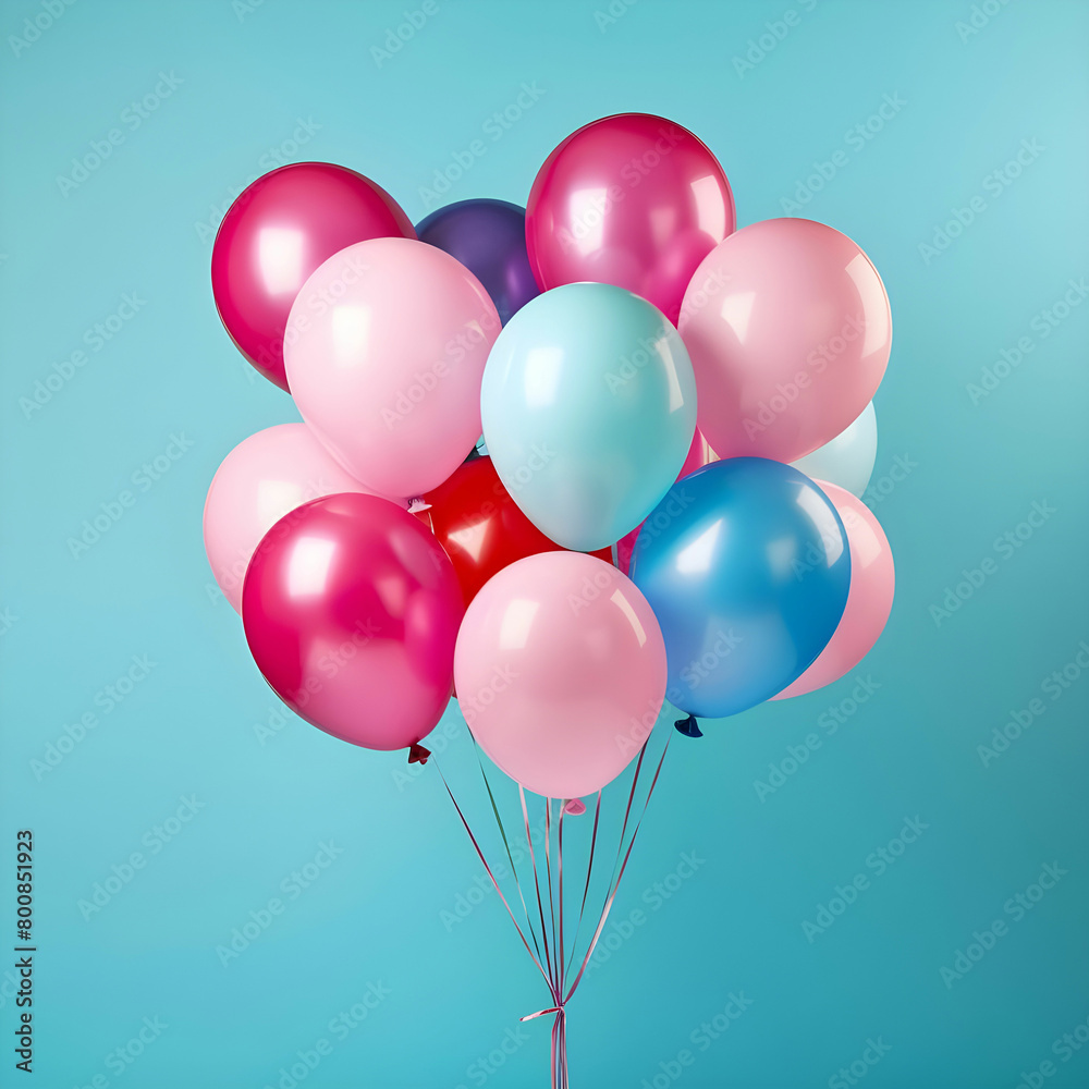 Bunch of bright balloons and space for text against color background Bunch of bright balloons and space for text against color background
