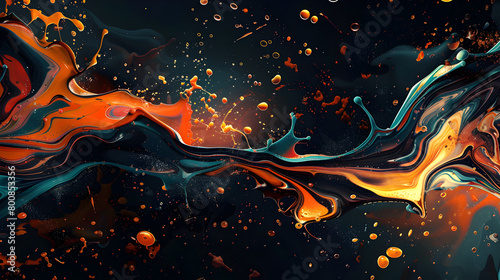 vibrant abstract background inspired by the mixing and swirling liquids  creating an electrifying display of colors.