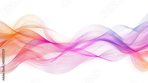 Soar to new heights of creativity with dynamic gradient lines in a single wave style isolated on solid white background