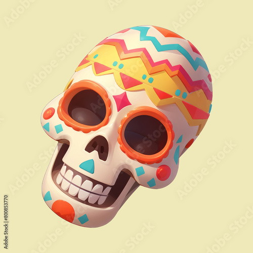 Mexican Sugar Skull Icon Illustration (ID: 800853770)