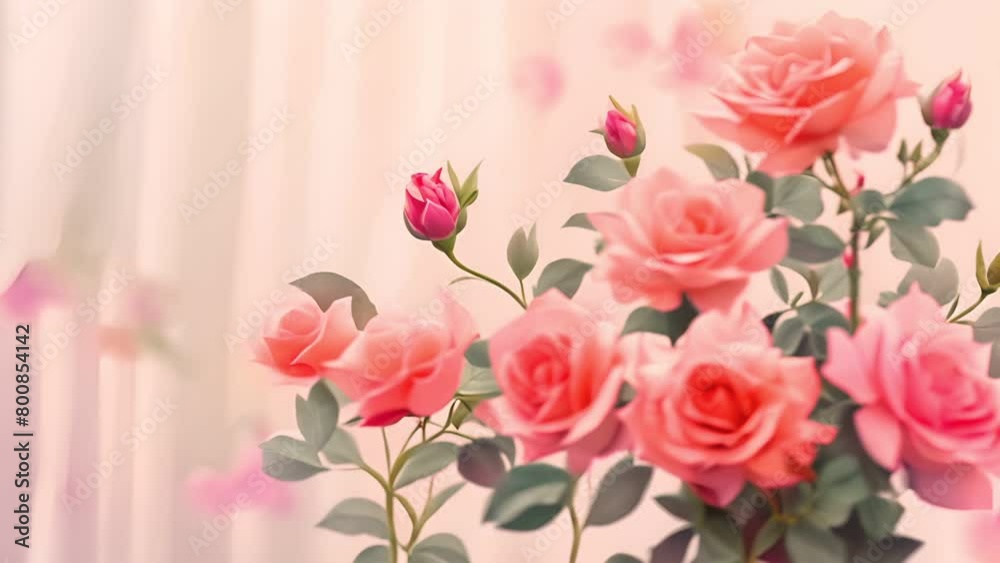 A cluster of roses in full bloom, watercolor style with high detail and soft background, for a luxurious greeting card A cluster of roses in full bloom, watercolor style with high detail and soft background, for a luxurious greeting card