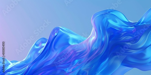 Abstract blue background with wavy shapes and fluid forms