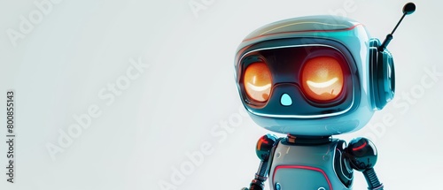 Create a 3D rendering of a cute robot