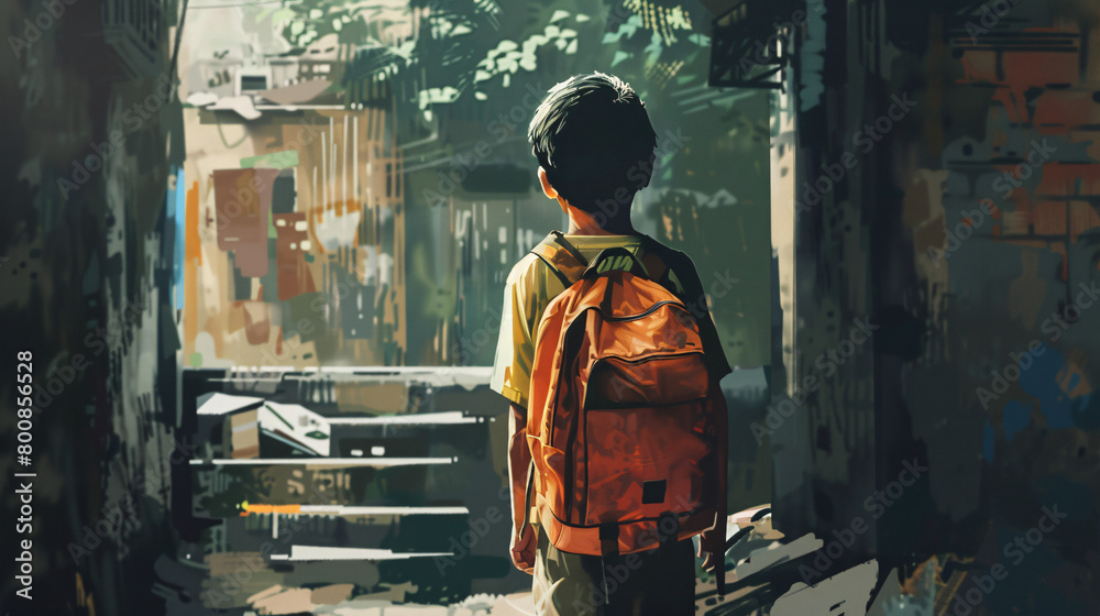 Poor Boy Drop Out from School Poor Boy Drop Out from School