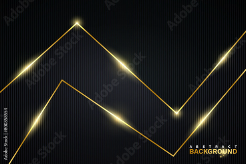  luxury black gold abstract background banner. vector illustration with black strip art and gold line