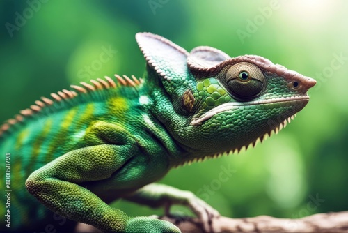  colored close green generative ai chameleon animal reptile face closeup eye colours head wildlife 