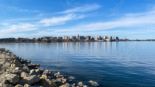 Bild auf Leinwand Lake Monona Skyline with Capitol Building in Madison Wisconsin