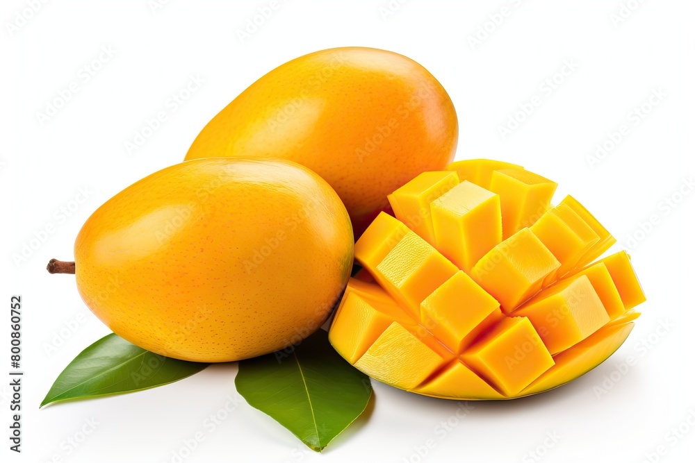 mango isolated on white background close-up.