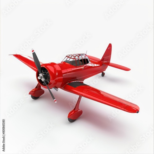 red plane on a white background