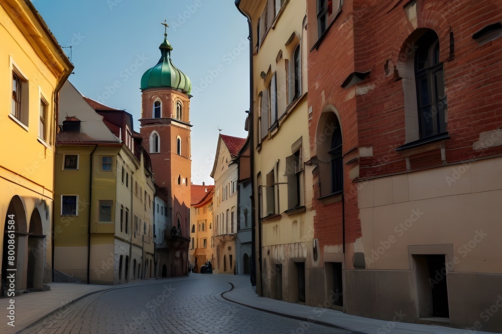 Delving into the old historic town and Its beautiful streets, narrow street in old town, Old street in Europe, European landscapes