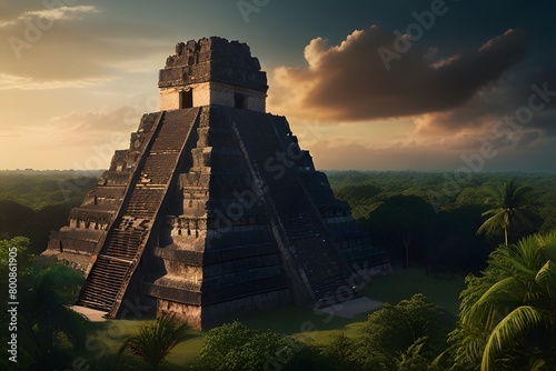 Ancient Mayan pyramids in Mexico's jungles, mayan pyramid in chichen itza, great Mayan pyramids, ancient city of mayans, Mayans, temple photo