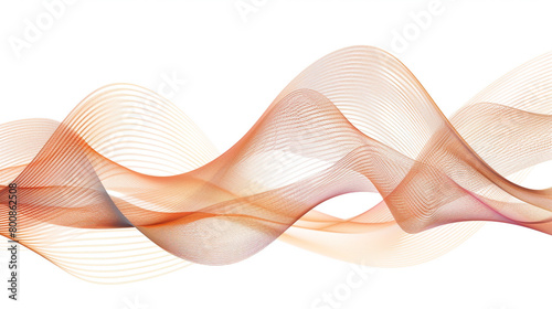 Ride the wave of change with adaptive gradient lines in a single wave style isolated on solid white background