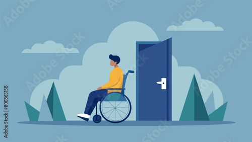 A wheelchairbound individual struggling to find a ketamine clinic with adequate accessibility accommodations..