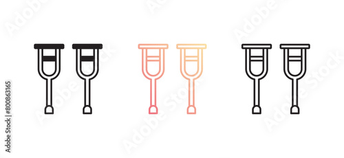 Crutch icon design with white background stock illustration
