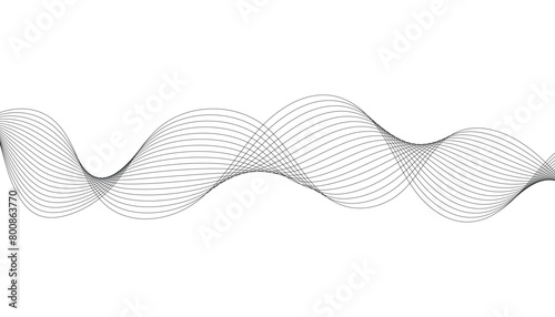 Wave lines smooth flowing dynamic isolated on white background. Technology, digital, communication, science, music concept vector background illustration