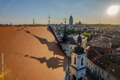 Aerial spring view of Vilnius old town, Lithuania