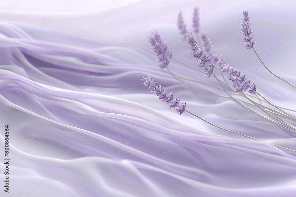 A pale lavender wave, delicate and dreamy, moves softly over a lavender background, symbolizing gentleness and dreams.