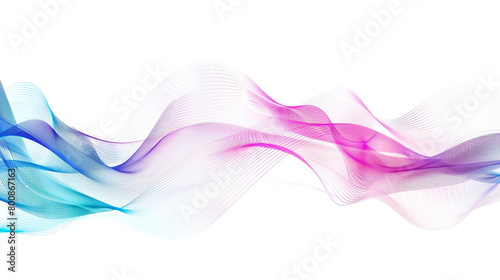 Reflect on the journey from analog to digital with dynamic gradient lines in a single wave style isolated on solid white background