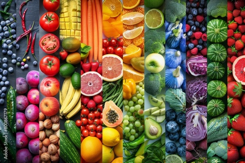 Fresh produce in vibrant hues Ideation Montage